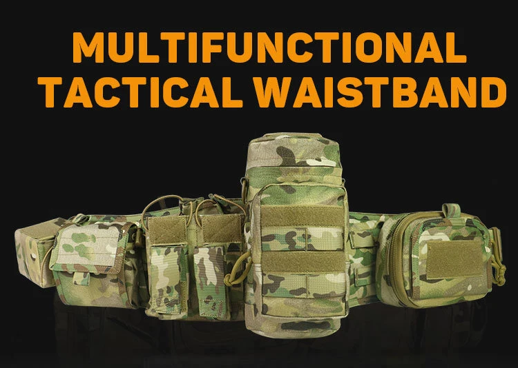 Factory Direct Supply Tactical Duty Waist Belt Molle Camo Gun Utility Battle Belt Padded Tactical Combat Belt